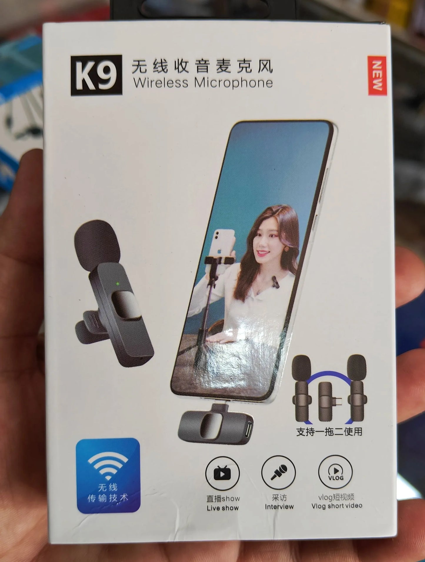 K9 Type-C Wireless Dual  Mic for YouTubers, Live Streaming, and Podcast