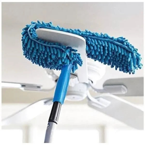 Telescopic Fan Duster with Flexible Microfiber - Stainless Steel Handle (Random Color)