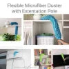 Telescopic Fan Duster with Flexible Microfiber - Stainless Steel Handle (Random Color)