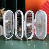 Foldable Jewelry Box Organizer with Mirror – Dustproof Storage for Earrings, Necklaces, Bracelets (Random Color)