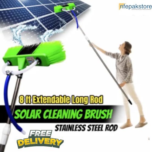 Solar Panel Cleaning Brush with Water System 8-12ft Extendable