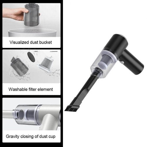 Portable Rechargeable Car Vacuum Cleaner - Wireless and USB