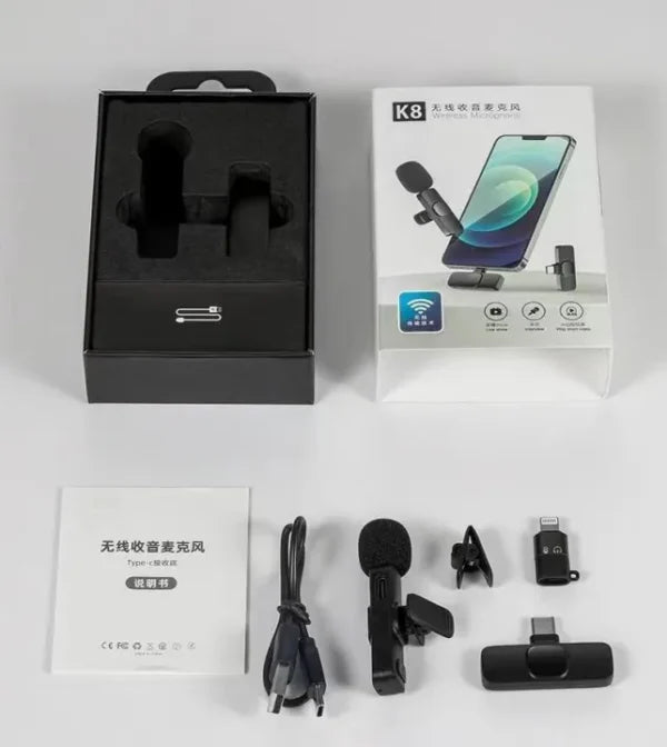 K8 Type-C Wireless Lavalier Mic for YouTubers, Live Streaming, and Mobile Gaming